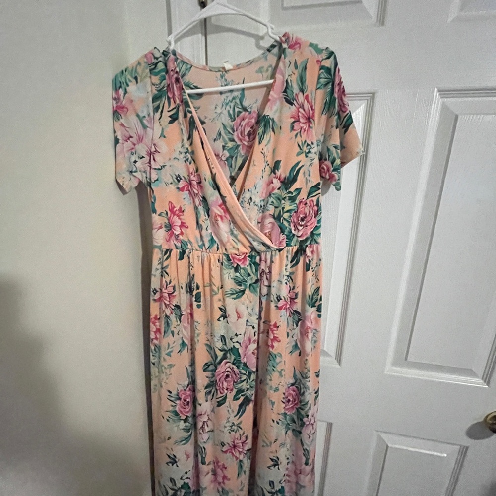 Maternity High Low Floral Dress